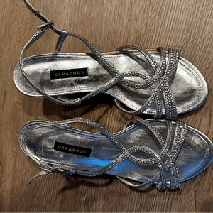 Caparros Metallic Silver Strappy Sandals